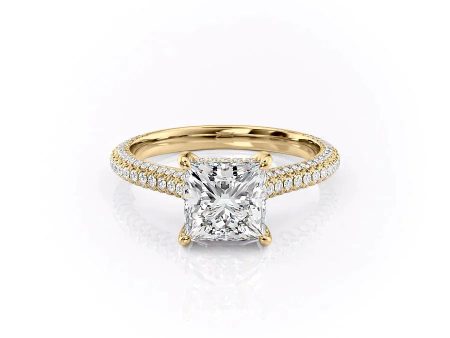 The Rachel Set With A 2 Carat Princess Lab Diamond Online Sale