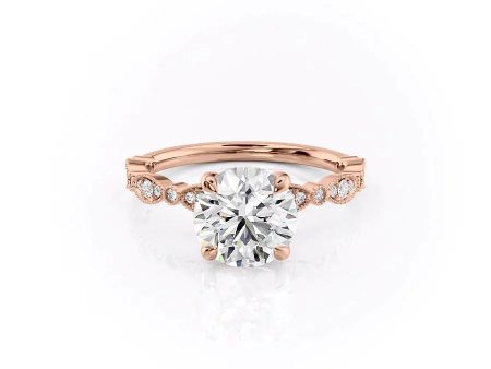 The Jasmine Set With A 1.5 Carat Round Lab Diamond For Discount