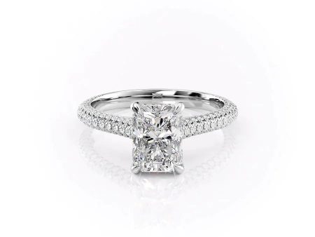 The Rachel Set With A 1.5 Carat Radiant Lab Diamond Cheap