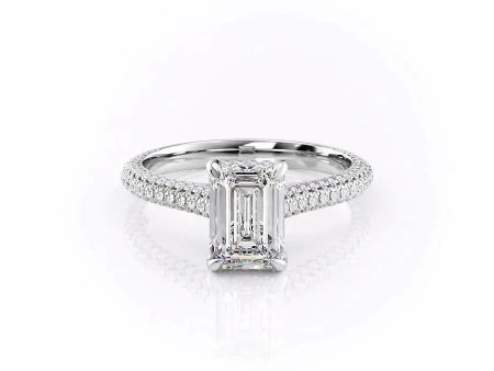 The Rachel Set With A 1.5 Carat Emerald Lab Diamond For Discount