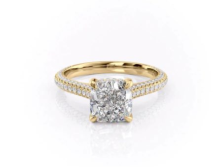 The Rachel Set With A 2 Carat Cushion Lab Diamond on Sale